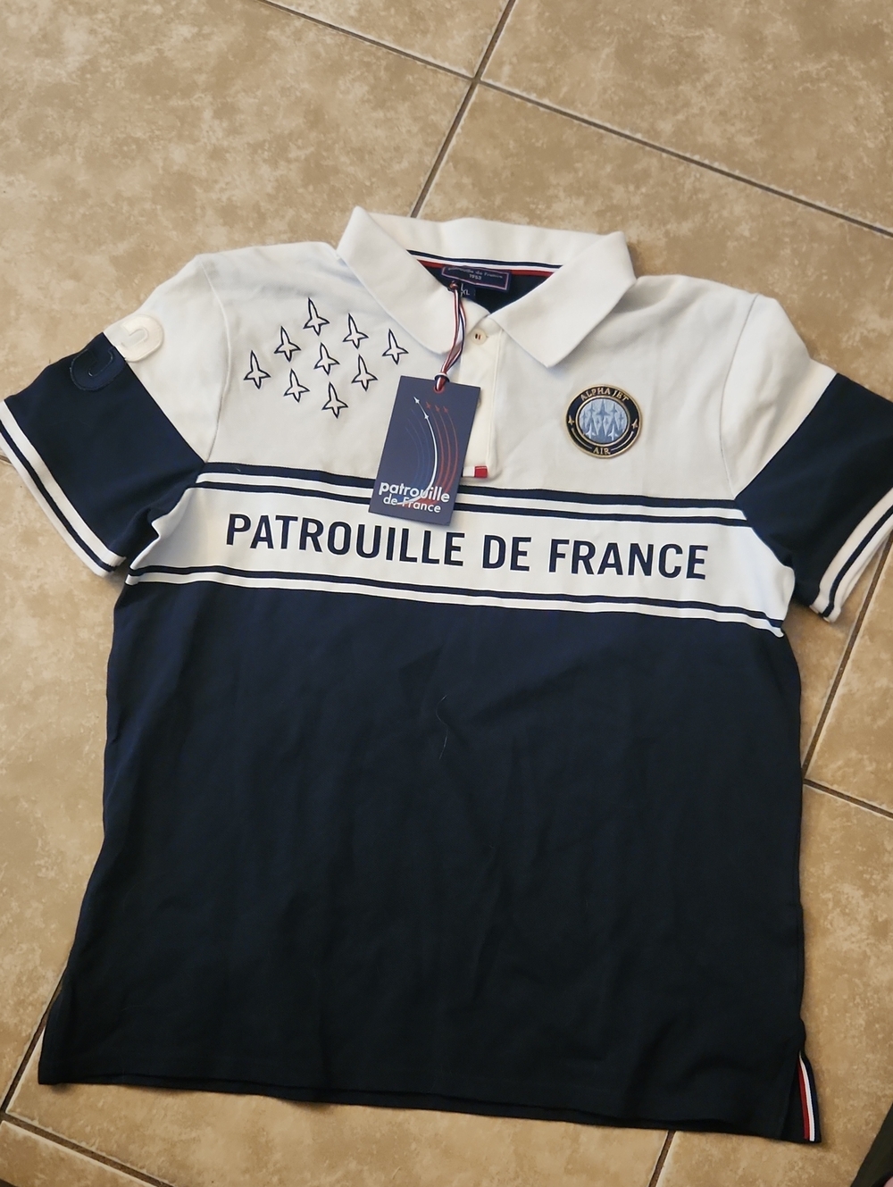 Patrouille De France Mens' Navy & White Polo Shirt